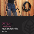 Yard Butler Heavy Duty Wall-Mounted Hose Hanger - Star Design, Green - Image 2