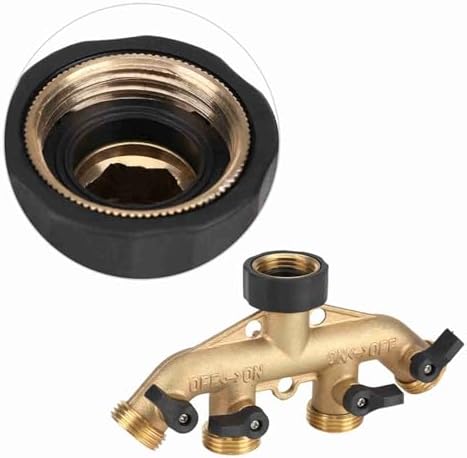 3/4 Inch 4 Way Valve Splitter, Hose Tap Connector, Hose Pipe Splitter, Hose Pipe Splitter Nozzle for Garden Irrigation (European Thread) - Image 5