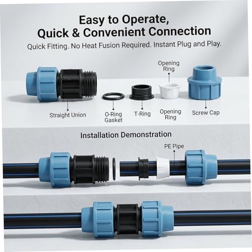 Rain Barrel Diverter Kit for 2 Barrels, Heavy Duty Nickel-Plated Brass Spigot with PE Hose & Fittings, Leak-Resistant Connector Kit for IBC Tote Water Transfer - Image 5