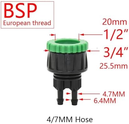 Garden Supplies Garden Tap 1/4" Hose Quick Connector 4/7 8/11 16mm Barb Water Pipe Joint 1/2" 1" 3/4" Male Female Thread Drip Irrigation Adapter Nozzle(Silver) - Image 6