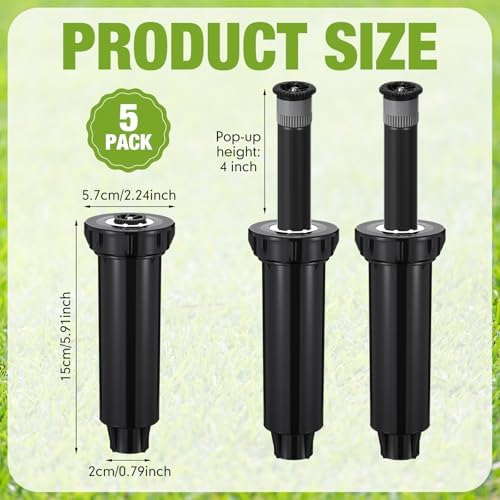 5 Pack 4 Inch Pop up Sprinkler Head Compatible with 1800 Series - Image 2