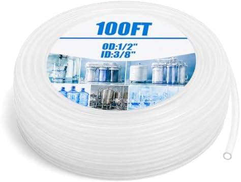 Nuanchu 100ft Polyethylene Tubing, 1/2" Od, 3/8" Id, 1/16" Wall, Transpare by Nuanchu