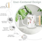 Watering Can Indoor Plants, 35oz Small Stainless Steel Metal Watering Can Modern Decorative Watering Pot with Long Spout for Indoor House Plant Bonsai Garden Flowers (White 1) - Image 7