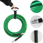 Hourleey Sewer Jetter Kit for Pressure Washer 200FT, 4000 PSI Drain Cleaner Hose 1/4 Inch NPT, Corner Rotating and Button Hose Sewer Jetting Nozzle Pearl Corsage Pin Tape Handle Strap Spanner, Green - Image 5