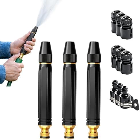 Jet Nozzle Power Washer for Garden Hose, Heavy Duty Adjustable Hose Nozzle, Garden Hose Nozzle High Pressure Powerful Cleaning Spray Evenly, High Pressure Hose Nozzle for Car Washing (A, 3pcs) by Unknown