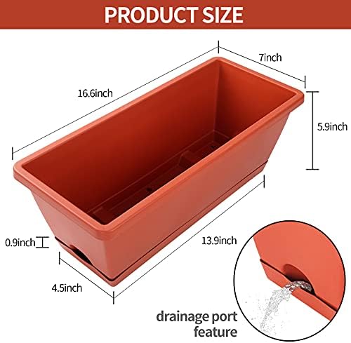 Window Box Planter,12Pack Plastic Vegetable Flower Planters Boxes - Image 3