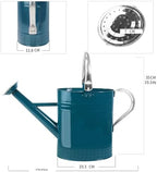 1 Gallon Metal Watering Can with Removable Spout, Nice Galvanized Steel Water Can with Embossed Design for Indoor and Outdoor Plants (Ocean Blue) - Image 3