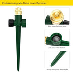 FANHAO 2 Pack Metal Lawn Sprinkler for Yard, Automatic Garden Water Sprinkler on Spike Base, Adjustable Irrigation System 360 Degree Large Area Coverage for Lawn Grass Patio Garden Irrigation - Image 4
