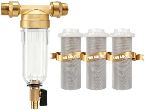Spin Down Sediment Filter, 3/4 Inch Brass Whole House Pre-Filter by Unknown