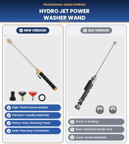 2026 Upgraded Jet Nozzle Power Washer for Garden Hose Includes 2 High-Pressure Nozzles 2× Rubber O‑ring seal 1x plumber's tape and Quick Connectors | Hydro Jet High Pressure Washer Tools - Image 4