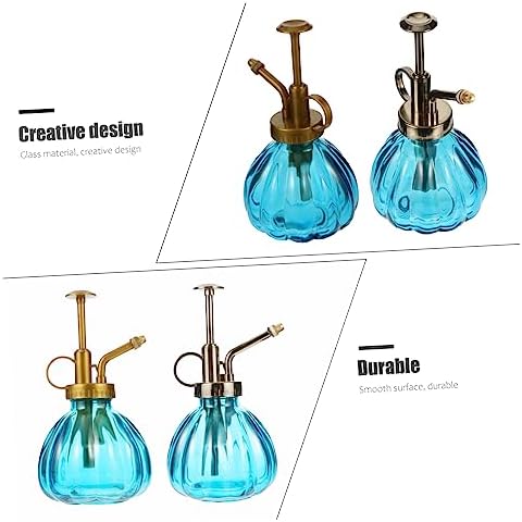 HANABASS 2pcs Vintage Glass Watering Can and Nozzles for Plant Misting and Watering Elegant Decorative Spray Bottles for Indoor and Outdoor Use - Image 6