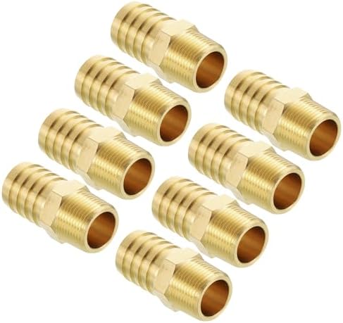 8pcs Brass Hose Barb Fittings 1" Hose Barb to 3/4" NPT Male by Kozelo