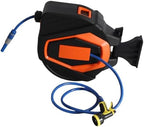 Wall Mounted Retractable Garden Hose Reel with 10 Pattern Nozzles, 1/2 Inch ID 180° Swivel Bracket Automatic Rewind Any Length Lock, 100ft Water Hose Reel for Yard Cleaning - Image 2
