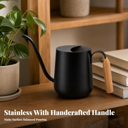 Stainless Steel Watering Can Rust Resistant Gooseneck Watering Can Controlled Pouring for Houseplant Owners, Everyday Gardening, Desks, Black - Image 4