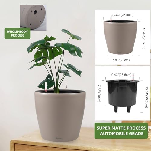 Dexceder 11x10 Self Watering Planter (Taupe Matte) - Image 3