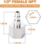 GASHER 20PCS 1/2-Inch NPT Female Industrial Air Tool Fitting, 1/4-Inch High Flow Pneumatic Plugs Max Working Pressure 300PSI - Image 2