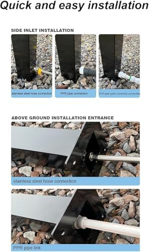 Stainless Steel Outdoor Faucet & Hose Stand Vertical Garden Water Column Freestanding FloorMounted Tap Durable Fountain Feature for Patio & Yard (Color: A) - Image 6