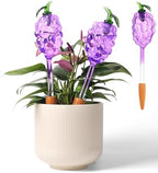 3 Packs Grape Plant Watering Globes with Terracotta Stakes, Glass Self-Watering Planter Insert, Automatic Watering Bulbs for Indoor & Outdoor Plants, Refillable via Top Opening by YURUCENUS