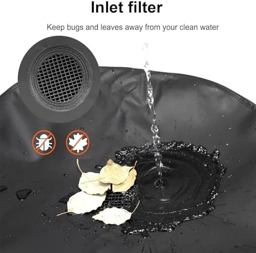 Rain Barrel, Portable Outdoor Water Storage Tank, Large Capacity Rain Water Collection Barrel with Filter Two Spigots and Overflow Kit, PVC Water Rain Catcher Barrel(Black,40 * 50cm) - Image 7