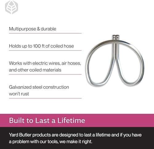 Yard Butler Rust-Proof Hose Hanger, Galvanized Steel, 100 Feet - Image 4