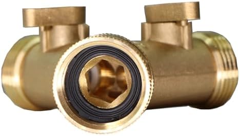 1PCS 3/4'' Heavy Duty Brass Garden Hose Connector Tap Splitter 2 Way Hose Spigot Adapter With 2 Valves Y Watering Irrigation Joints(E) - Image 6