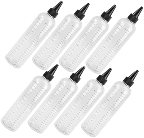 GALPADA 8pcs Oz Graduated Plastic Squeeze Bottle with Pet Material and Precise Dispensing for Kitchen Use, Reusable and Easy to Clean Oil and Sauce Applicator by GALPADA