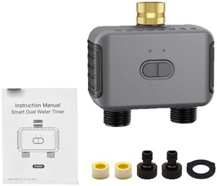 BT Irrigation Timer Double Outlet Water Valve Smart Control Garden Yard Watering System - Image 6