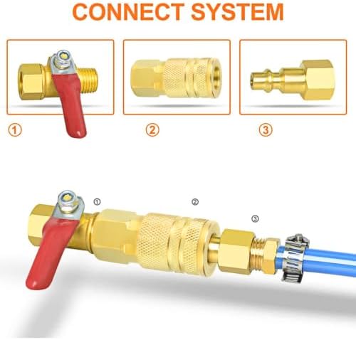 GASHER 12PCS 3/8"FNPT Brass Industrial Coupler,1/4 Flow Quick Connect Air Coupler - Image 5