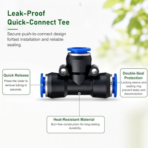 Metal Misting Nozzle Tee with Built in Hose, Sprayer for Outdoor Cooling - Image 5