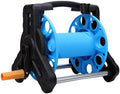 POCREATION PP Hose Reel, 25m Capacity Wall Mounted Hand Crank (Black and by POCREATION