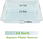 NIMYAU Square Plant Saucer 14 Inch 2 Pack 6 8 10 12 14 16 18 20 Inch, Plant Trays for Pots Heavy Duty Plastic Plant Saucers for Indoors Outdoors, Flower Pot No Holes Plant Drip Trays - Image 2