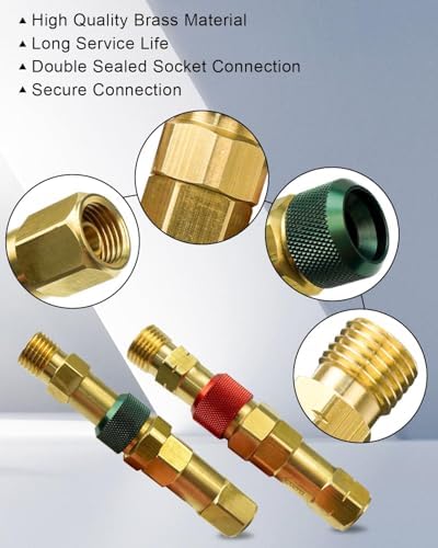 Regulator to Hose Quick Connect Fittings Set with Check Valves for Torch Welding, Brass Torch to Hose Set Replace QDB30 312-QDB30 - Image 2