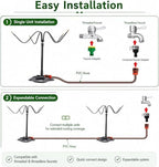 Garden Irrigation Flexible Fine Misters for Outdoor Plants Yard Lawn, Adjustable Sprinkler Nozzle with 360 Flexible Hose(75m/246ft) - Image 6