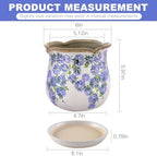 Ceramic-Planters-for-Indoor-Plants with Saucer, 6 inch Vintage Ice Crackle Glaze Plant Pots with Drainage Holes, Decorative Flower Pots for Outdoor Garden Home Decor, Tuscan Pot for Plant - Image 4