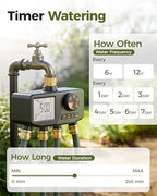 Diivoo 4 Zone Sprinkler Timer with IP68 Waterproof & Large Display - Image 2