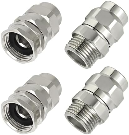 G-Sunny Solid Brass 5/8-Inch Garden Hose Repair Kit, Heavy-Duty Male and Female Replacement Ends Coupler, Leak-Proof Hose Mender and Connector Fittings (5/8"Garden Hose Repair Fitting 2Set) by G-Sunny