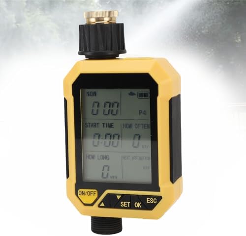 Programmable Water Timer, Digital Irrigation Timer with Rain Delay, Manual Mode, ABS and Brass Construction for Lawn Yard Garden, Outdoor Watering System for Drip Irrigation - Image 2
