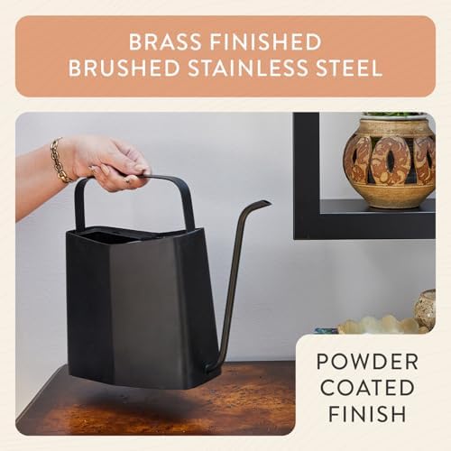 Modern Sprout Brass Watering Can - 3L Stainless Steel - Long Spout (Black) - Image 4
