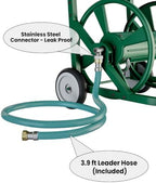 Artigarden Garden Hose Reel Cart with Wheels, Outdoor Water Hose Cart Green - Image 6