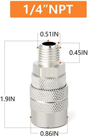 GASHER 12PCS 1/4-Inch Male Industrial Coupler,1/4 Basic Flow Quick Connect Air Coupler - Image 4
