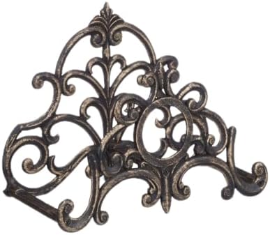 Relaxdays Antique Hose Holder, Cast Iron, Vintage Look, Wall-Mounted, HxWxD: 24 x 31.5 x 15 cm, Garden Hose Hanger, Bronze - Image 5