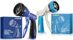 HOSUN Garden Hose Nozzle Sprayer Heavy Duty, 100% Metal Water Hose Nozzle with 8 Spray Patterns, High Pressure Hose Spray Nozzle with Non-Slip Grip for Watering Plant & Lawn, Washing Car & Pet, Blue by HOSUN