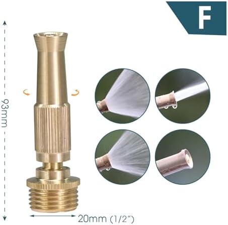 2 pcs Adjustable Brass Nozzle 1/2 3/4 Garden Hose Copper Adapter Quick Water Connector(F) - Image 2