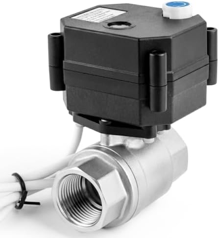 WiseWater 1/2" NPT Motorized Ball Valve, 9-24V AC/DC Auto Return Fail-Safe by WiseWater