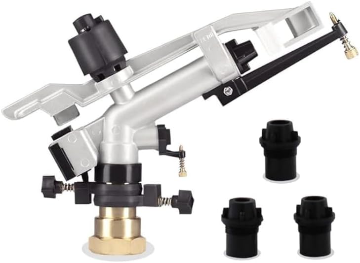 1.25-Inch Rain Gun for Agriculture – Heavy Duty Impact Sprinkler for Large Area Farm Irrigation, Landscaping & Lawn Watering – Low Pressure Performance – Includes 3 Adjustable Brass Nozzles by Unknown