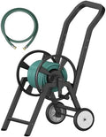Artigarden Garden Hose Reel Cart with Wheels, Holds 165 ft of 5/8’’ Hose Outdoor Heavy Duty Powder-coated Steel Water Storage Holder Rack with 3.9 Ft Leader Hose for Outside Lawn Yard, Black by Artigarden