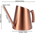 Fdit Stainless Steel Watering Can, Precision Long Spout Anti Drip Watering Kettle for Indoor Plants Bonsai Bronze 1500ml 18 8 Metal Ergonomic Handle - Image 2