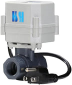 1/2" 3/4" 1" 110-230VAC Normally Closed/Open CF8/Stainless Steel 304 Motorized Electrical Ball Valve With U.S. Plug (1/2 inch Plastic, Normally Closed) by HSH-Flo
