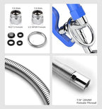 Commercial Sink Sprayer with 45” Stainless Steel Hose, 1.42 GPM Pre Rinse Sprayer, High-Pressure Dish Spray for Restaurant Use, Commercial Faucet Spray Nozzle with Adapters (Blue) - Image 5