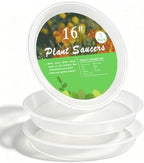 TITE 3 Pack Plant Saucer Heavy Large Planter Durable Thicker Plastic Plant Trays for Indoors and Outdoor,Plant Saucer Drip Trays (Transparent, 16 inch) by Grandisk